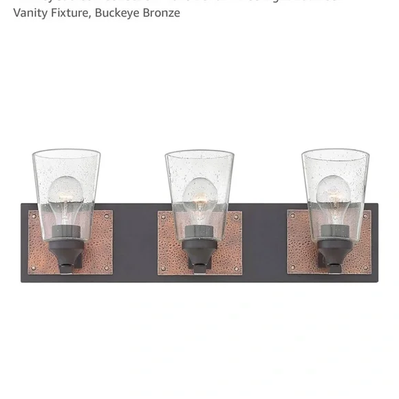 NIB Hinkley Jackson Transitional 3 Light Bathroom Vanity Fixture, Buckeye Bronze - Picture 2 of 10